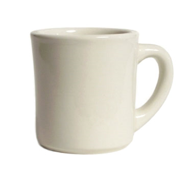 Tuxton China BEM-0802 Old Time Mug, 9 Oz., 3-3/8" Dia. X 3-5/8"h, Microwave & Dishwasher Safe, Oven Proof, Fully Vitrified, Ceramic, Duratux®, American White/eggshell
