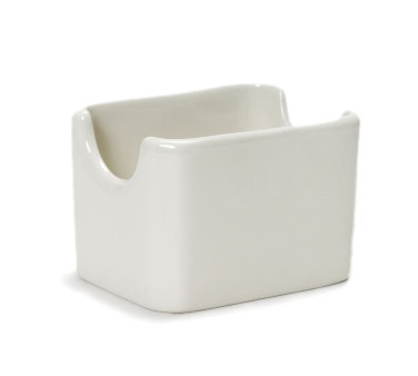 Tuxton China BEQ-034 Sugar Packet Holder, 3-1/2" X 2-7/8" X 2-3/8", Rectangular, Microwave & Dishwasher Safe, Oven Proof, Fully Vitrified, Ceramic, Duratux®©, American White/eggshell
