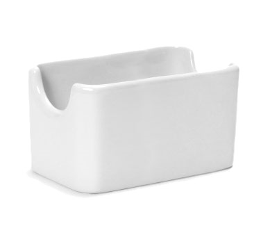 Tuxton China BWQ-0452 Sugar Packet Holder, 4-1/2" X 3-1/4" X 2-1/4, Microwave & Dishwasher Safe, Oven Proof, Fully Vitrified, Ceramic, Duratux®©, White
