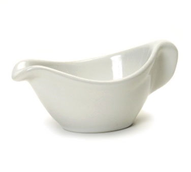 Tuxton China BWZ-0259 Sauce Boat, 2-1/2 Oz., 5-1/8" X 2-5/8" X 2-3/8", Microwave & Dishwasher Safe, Oven Proof, Fully Vitrified, Ceramic, Duratux®©, White