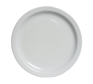 Tuxton China CLA-074 Plate, 7-1/2" Dia., Round, Narrow Rim, Microwave & Dishwasher Safe, Oven Proof, Fully Vitrified, Ceramic, Colorado, Porcelain White