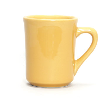 Tuxton China DYM-080 Tiara Mug, 8 Oz., 3" Dia. X 3-7/8"h, Microwave & Dishwasher Safe, Oven Proof, Fully Vitrified, Ceramic, Duratux®©, Assorted Colors: Butterscotch, Pistachio, Cranberry (4 Of Each Color Per Dozen)