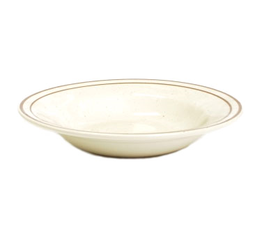 Tuxton China TBS-003 Soup Bowl, 9 Oz., 8-3/4" Dia., Round, Rimmed, Microwave & Dishwasher Safe, Oven Proof, Fully Vitrified, Ceramic, Bahamas, American White/eggshell With Brown Speckle