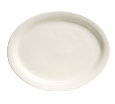 Tuxton China TNR-040 Platter, 7-1/8" X 5-3/4", Oval, Narrow Rim, Microwave & Dishwasher Safe, Oven Proof, Fully Vitrified, Ceramic, Nevada, American White