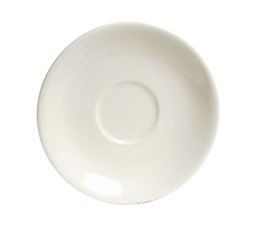 Tuxton China TRE-002 Saucer, 6" Dia., Round, Coupe, Microwave & Dishwasher Safe, Oven Proof, Fully Vitrified, Ceramic, Reno/nevada, American White/eggshell