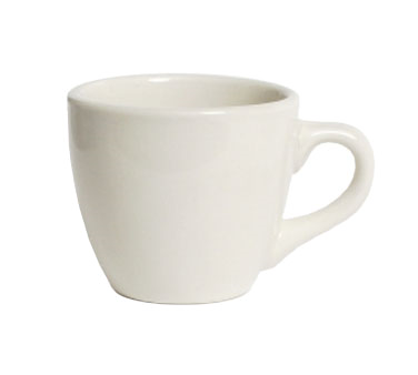 Tuxton China TRE-035 Demitasse Cup, 3-1/2 Oz., 2-1/4"h, Microwave & Dishwasher Safe, Oven Proof, Fully Vitrified, Ceramic, Duratux®©, Reno/nevada, American White/eggshell