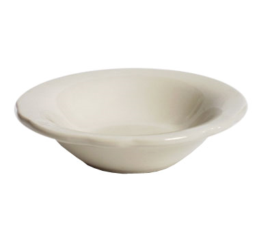 Tuxton China TSC-011 Fruit Dish, 3 Oz., 4-3/4" Dia., Round, Scalloped, Microwave & Dishwasher Safe, Oven Proof, Fully Vitrified, Ceramic, Shell, American White/eggshell