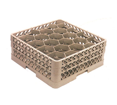 Vollrath TR11GGGG Traex® Full Size Rack Max® Glass/stemware Rack, 20-compartment, 3-15/16" Hexagon Compartment Size, With (4) 20-compartment Extenders, Open Bottom & Sidewall, 9-7/16" Max Inside Height, Handles On All 4 Sides, Co-polymer Plastic, Full Size (19-3/4" X