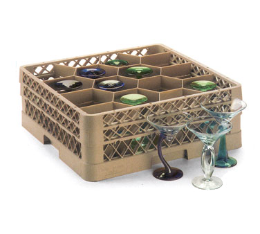 Vollrath TR18JJ Traex® Full Size Rack Max® Glass/stemware Rack, 12-compartment, 4-3/4" Hexagon Compartment Size, With (2) 12-compartment Extenders, Open Bottom & Sidewall, 6-3/8" Max Inside Height, Handles On All 4 Sides, Co-polymer Plastic, Full Size (19-3/4" X 19-