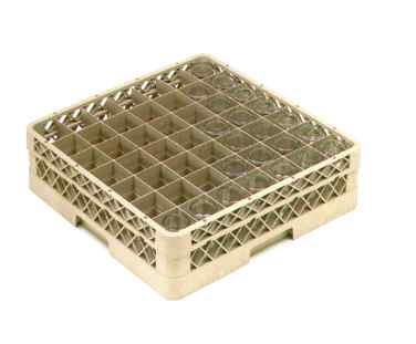 Vollrath TR9E Traex® Full Size Glass/stemware Rack, 49-compartment, 2-7/16" Square Compartment Size, With (1) 49-compartment Extender, Open Bottom & Sidewall, 4-13/16" Max Inside Height, Handles On All 4 Sides, Co-polymer Plastic, Full Size (19-3/4" X 19-3/4") Dou
