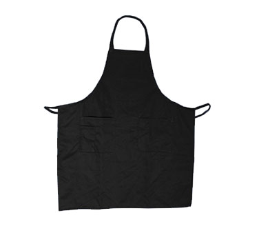 Update International BAP-BK Bib Apron, 33" X 28-1/2", 2 Patch Pocket & 1 Pencil Pocket, 65% Polyester/35% Cotton, Black