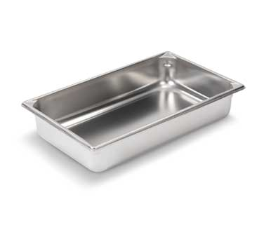 Vollrath 30042 Super Pan V™ Full Size 1/1 Food Pan, 4" Deep, 22 Gauge 300 Series Stainless Steel, Reinforced Pour Corners, Reverse Formed Flattened Edges, Anti-jamming Design, Nsf, Usa Made