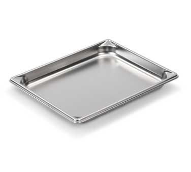 Vollrath 30212 Super Pan V™ Half Size Food Pan, 1-1/4" Deep, 22 Gauge 300 Series Stainless Steel, Reinforced Pour Corners, Reverse Formed Flattened Edges, Anti-jamming Design, Nsf, Usa Made