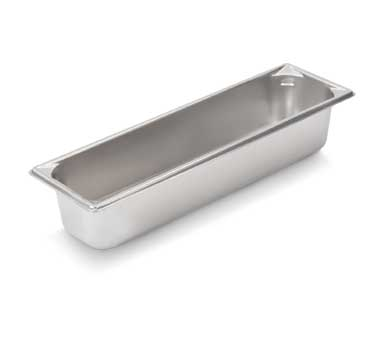 Vollrath 30542 Super Pan V™ Half-long Size 2/4 Food Pan, 4" Deep, 22 Gauge 300 Series Stainless Steel, Reinforced Pour Corners, Reverse Formed Flattened Edges, Anti-jamming Design, Nsf, Usa Made