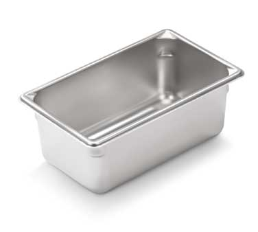 Vollrath 30942 Super Pan V™ Ninth Size 1/9 Food Pan, 4" Deep, 22 Gauge 300 Series Stainless Steel, Reinforced Pour Corners, Reverse Formed Flattened Edges, Anti-jamming Design, Nsf, Usa Made