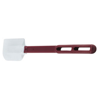 Vollrath 52026 High-temp Spatula, 16-1/2", White Contoured Flexible Blade, Non-scratching, Non-staining Silicone Spoon/blade Resists Heat Up To 500ºf (260ºc), Red Polypropylene Handle Molded To Spoon Blade To Form Sanitary Seal, Dishwasher Safe, Usa Made, Nsf