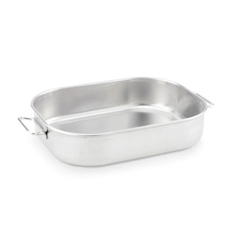 Vollrath 68251 Bake And Roast Pan With Handles, 3004 Heavy Duty Aluminum, 14 Gauge, Satin Finish, Welded Handles, 16-3/4"x13"x3-5/8" (42.5 Cm X 33 Cm X 9.2 Cm), Usa Made