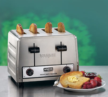 Waring WCT800 Commercial Toaster, Heavy-duty, (4) Wide 1-1/8" Slots, (4) Slice Capacity, 300 Slices Per Hour, Electronic Browning Controls, Removable Crumb Tray, Stainless Steel Finish, 2200 Watts, 19 Amps, Nema 5-20p, 120v, 50/60hz, Etl, Nsf Listed