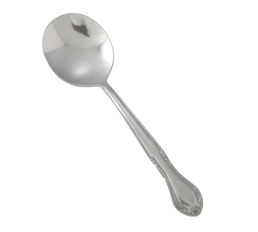 Winco 0004-04 Bouillon Spoon, 18/0 Stainless Steel, Heavy Weight, Vibro Finish, Elegance