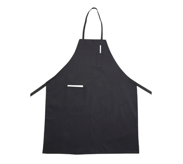 Winco BA-PBK Bib Apron, 31" X 26", With Pocket, Cotton/poly Blend, Black (12 Each Per Inner Case, 60 Each Per Master Case)