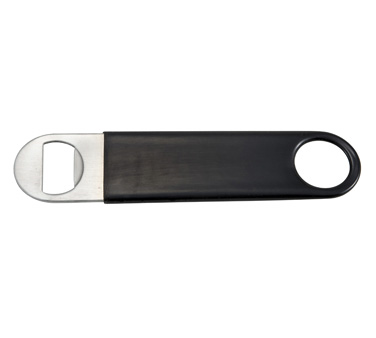 Winco CO-301PK Bottle Opener, 7", Flat, Stainless Steel With Black Pvc-coating