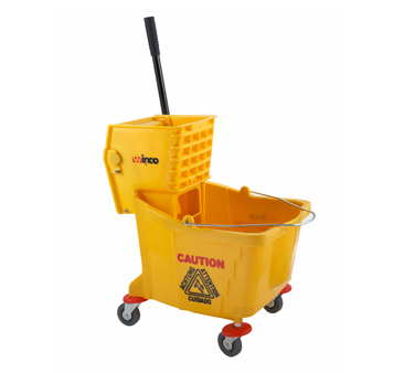 Winco MPB-36 Mop Bucket With Wringer, 36 Qt, Yellow