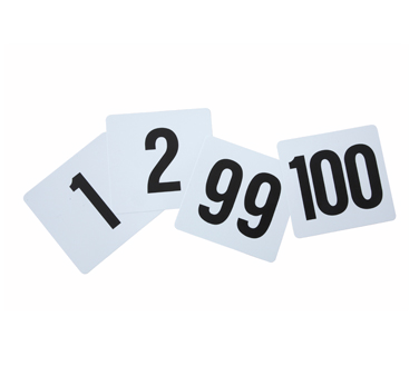 Winco TBN-100 Table Numbers Set, Each Set Includes Numbers: 1-100, 4" X 3-3/4"
