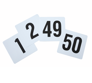 Winco TBN-50 Table Numbers Set, Each Set Includes Numbers: 1-50, 4" X 3-3/4"