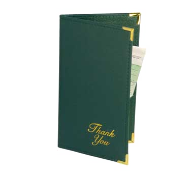 Menu Solutions Cp670 CP670 A Check Presenter, Double Panel, Holds Check 4-3/4" X 8-3/4", Two Inside Pockets, Vinyl Wrapped Around Rigid Binders' Board, Hand Stitched Edges, Metal Corners, Gold Debossed "thank You" In Front Lower Right Corner, In-stock Item (normally Ships 1-2 Bu
