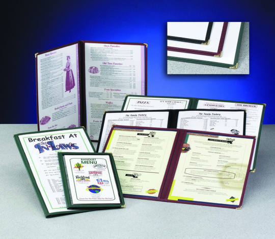 H Risch, Inc. TED8.5X14-04DS Menu Cover, 8.5" X 14" Double Panel, Black