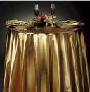 Converting 70-3276 Table Cover, 82" Round, Plastic, Gold, 12/cs