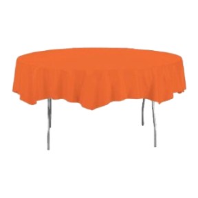 Converting 703120 Table Cover, 82" Round, Plastic, Bittersweet, 12/cs