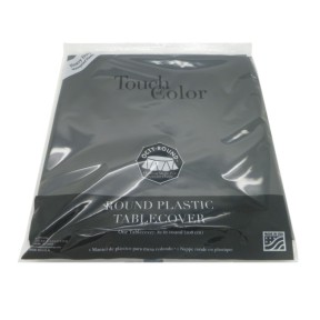 Converting 70-3260 Table Cover, 82" Round, Plastic, Black, 12/cs