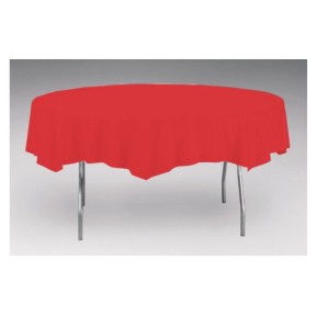 Converting 41188 Tablecover, 82" Round, Plastic, Red Gingham, 12/cs