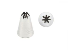 August Thomsen 845 Pastry Tip, Closed Star, 7/16", Stainless Steel