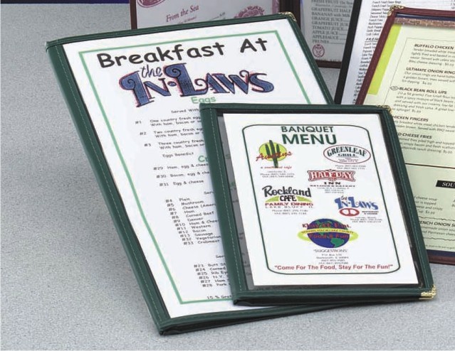 H Risch, Inc. TETB8.5X11-04DS Menu Cover, 8.5" X 11" Tri-panel (book), Black