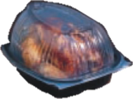 Johnson Sales 4110001 Chicken Roaster, Black W/clear Dome Lid, Microwavable
