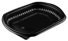 Johnson Sales M424B Container, 24 Oz, Black, Microwavable, 250/cs