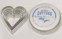 August Thomsen 7804 Heart Cutter, Diff Sizes, Stainless Steel, 6 Pc