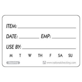 Daymark Food Safety Systems 110084 Labels "use By Shelf Life, 2" X 4", Dissolvable, 125/rl