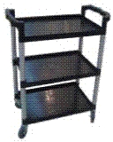 Ardous International BC1-BK Ardous International Bc1-bk Bus Cart 3 Shelf Plastic Black 300 L