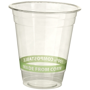 Eco Products Inc. EP-CC12-GS Plastic Cup, Disposable, 12 Oz., Clear, With Green Stripe, 1000/case