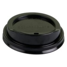 Eco Products Inc. EP-HL16BR Dome Lid For Hot Cup, 10/12/16/20/24 Oz, Plastic, Black, 10/100