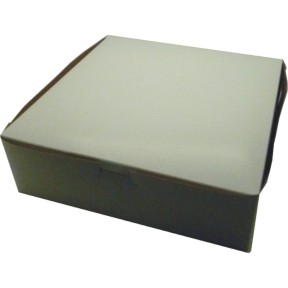 Evergreen Packaging BX5100 Bakery Box, 10" X 10" X 3", White