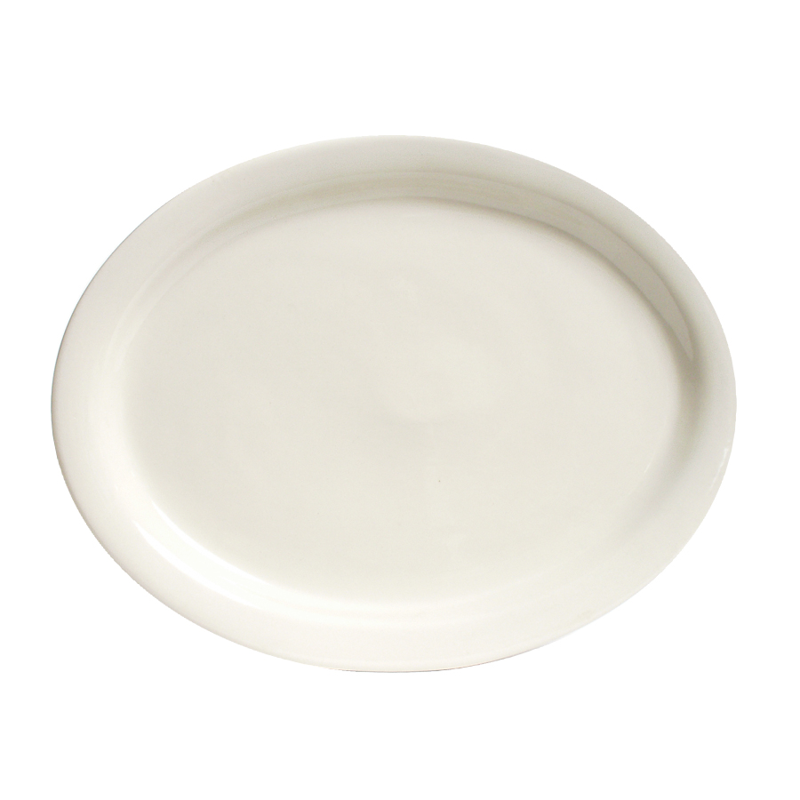 Ardous International CLH-096 Platter, 9.5", Porcelain, White, Narrow Rim