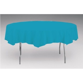 Converting 70-3131 Table Cover, 82" Round, Plastic, Turquoise, 12/cs