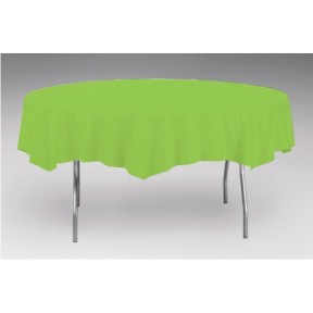 Converting 70-3123 Table Cover, 82" Round, Plastic, Fresh Lime, 12/cs