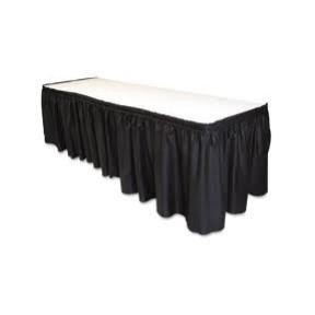 Converting 01-0012 Table Skirt, 14' X 29", Plastic, Black, 6/cs