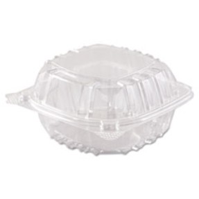 Dart Container C57PST1 Hinged Container, 6" Square, Plastic, Clear, 125/pk
