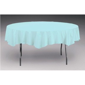 Converting 703882 Table Cover, 82" Round, Plastic, Pastel Blue, 12/cs